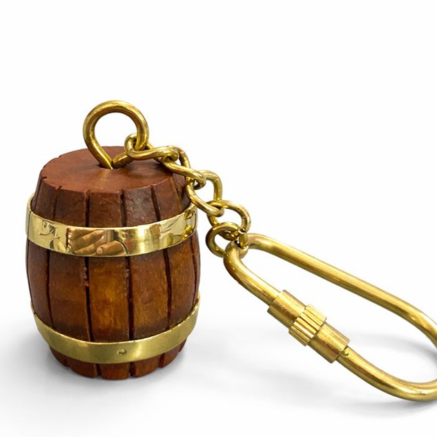 Pirinç Fıçı Anahtarlık 