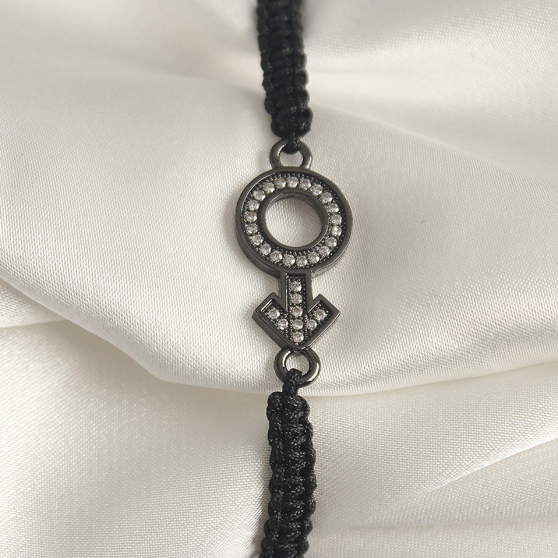 Pirinç Füme Renk Zirkon Taşlı Venüs Mars Asansörlü Makrome Model Kadın Bileklik