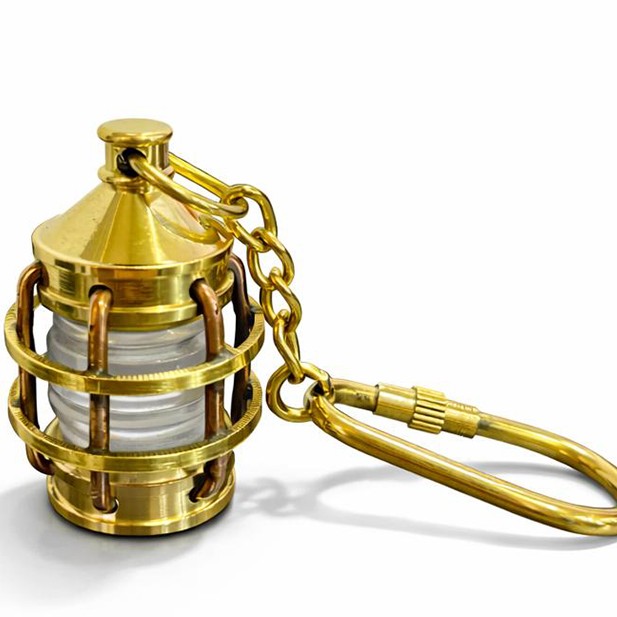 Pirinç Gemi Feneri Tasarımlı Anahtarlık