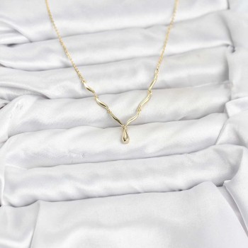 Pirinç Gold Renk Damla Model Kadın Kolye