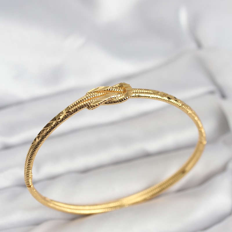 Pirinç Gold Renk Düğüm Model Kadın Kelepçe Bileklik