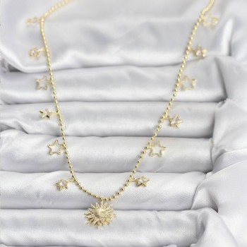 Pirinç Gold Renk Güneş Model Kadın Kolye