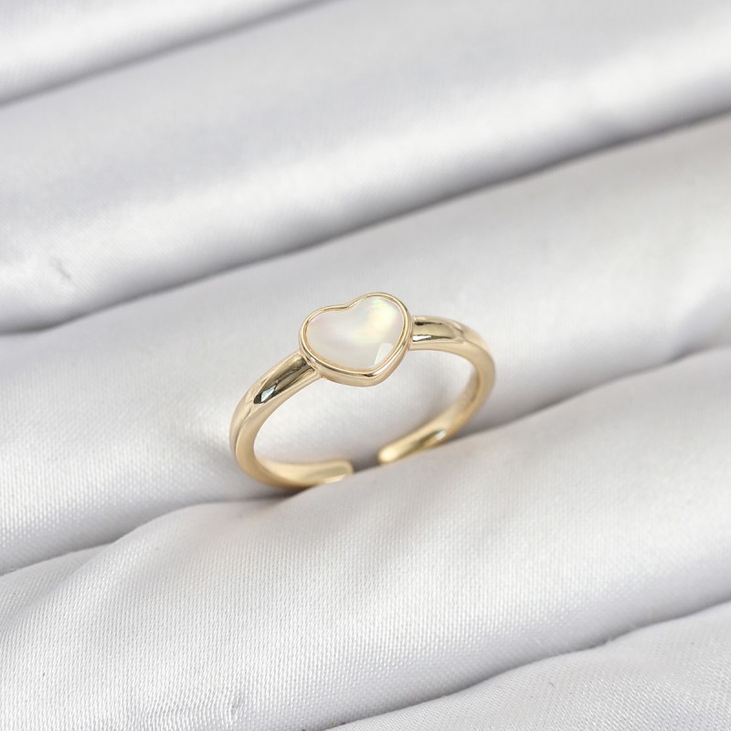 Pirinç Gold Renk Kalpli Kadın Yüzük