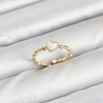 Pirinç Gold Renk Kalpli Model Kadın Yüzük