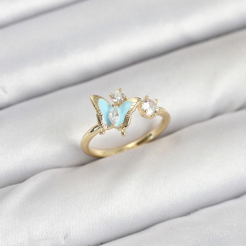 Pirinç Gold Renk Kelebek Model Kadın Yüzük