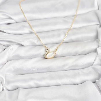 Pirinç Gold Renk Kuğu Model Kadın Kolye