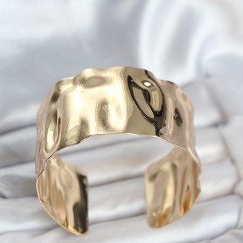 Pirinç Gold Renk Levha Model Kadın Bileklik