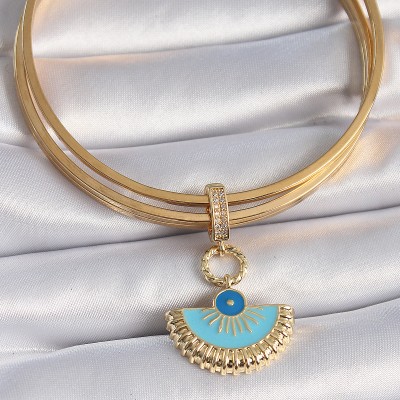 Pirinç Gold Renk Nazar Boncuklu Ajda Charm
