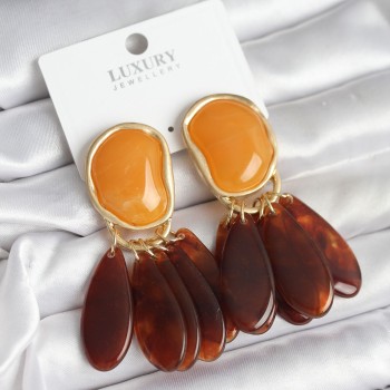 Pirinç Gold Renk Vintage Model Kadın Küpe