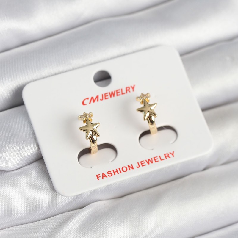 Pirinç Gold Renk Yıldız Kadın Küpe