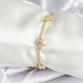 Pirinç Gold Renk Yıldız Model Kadın Bileklik