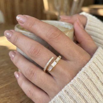 Pirinç Gold Renk Zirkon Taş Detaylı Yılan Model Ayarlanabilir Yüzük