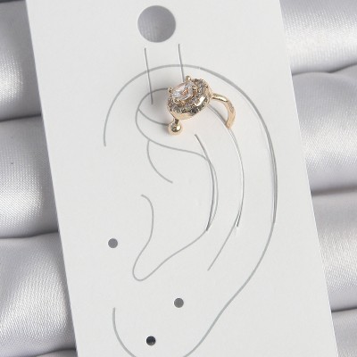 Pirinç Gold Renk Zirkon Taşlı Kadın Kıkırdak Küpe