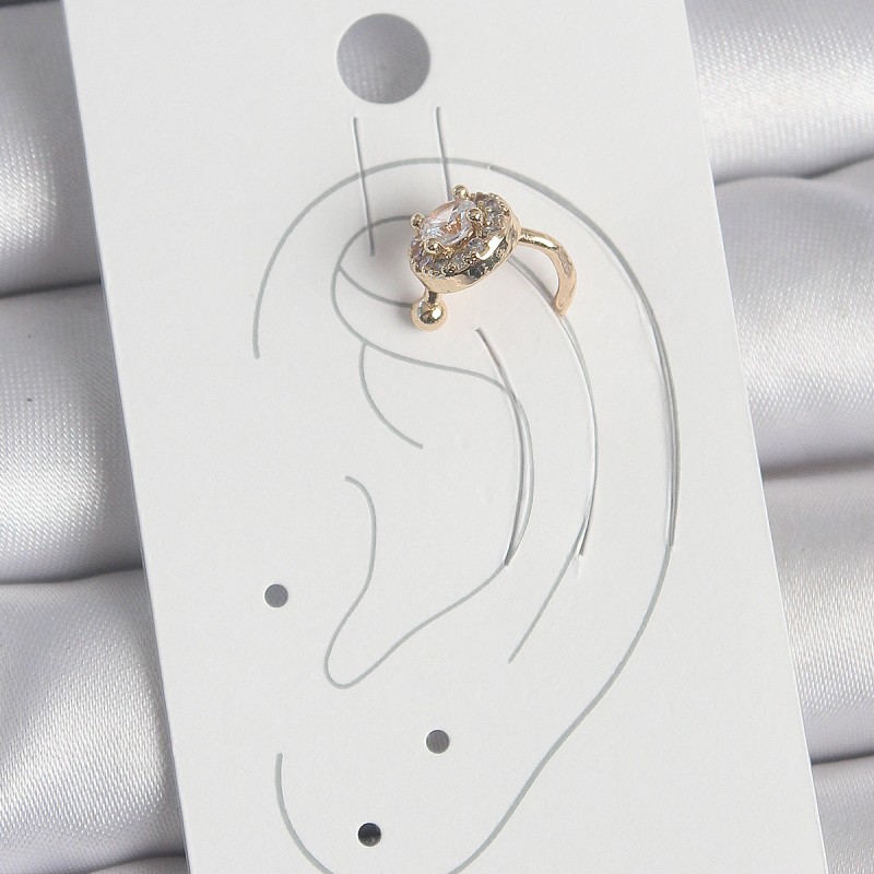 Pirinç Gold Renk Zirkon Taşlı Kadın Kıkırdak Küpe