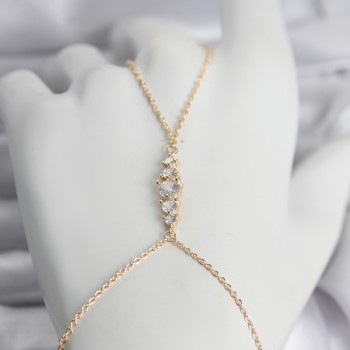 Pirinç Gold Renk Zirkon Taşlı Kadın Şahmeran