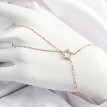 Pirinç Gold Renk Zirkon Taşlı Yıldız Model Şahmeran