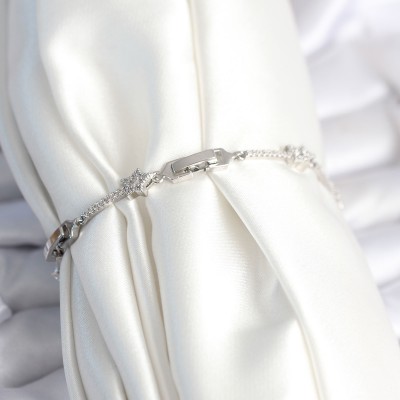 Pirinç Gümüş Renk Halley Yıldız Model Kadın Bileklik