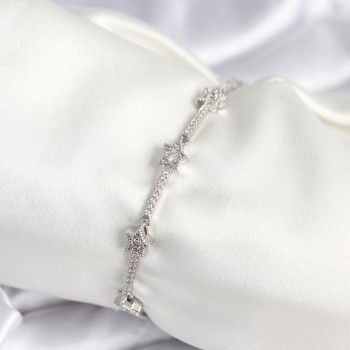 Pirinç Gümüş Renk Halley Yıldız Model Kadın Bileklik