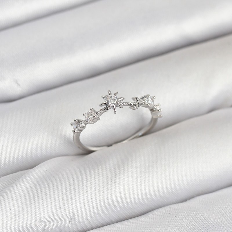 Pirinç Gümüş Renk Manifest Kadın Yüzük