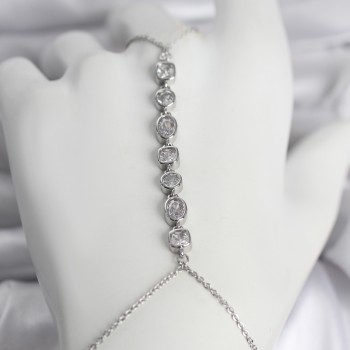 Pirinç Gümüş Renk Sıralı Zirkon Taşlı Kadın Şahmeran