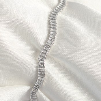 Pirinç Gümüş Renk Su Yolu Zirkon Taşlı Model Kadın Bileklik