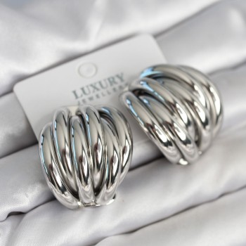 Pirinç Gümüş Renk Vintage Kadın Küpe