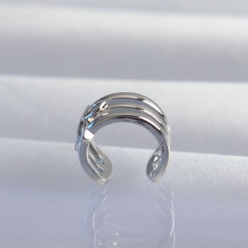 Pirinç Gümüş Renk Yonca Earcuff Küpe