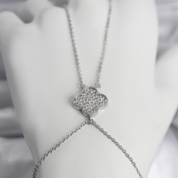 Pirinç Gümüş Renk Yonca Model Kadın Şahmeran