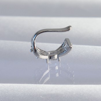 Pirinç Gümüş Renk Zirkon Taş Kaplama Earcuff Küpe