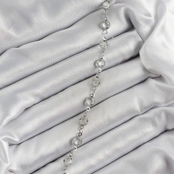 Pirinç Gümüş Renk Zirkon Taşlı Bileklik