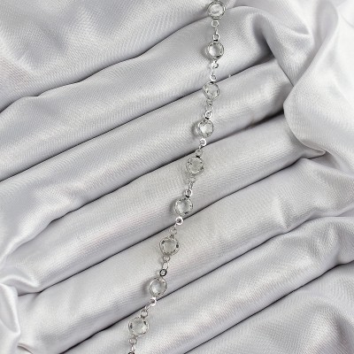 Pirinç Gümüş Renk Zirkon Taşlı Bileklik