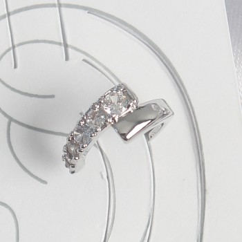 Pirinç Gümüş Renk Zirkon Taşlı Kadın Kıkırdak Küpe