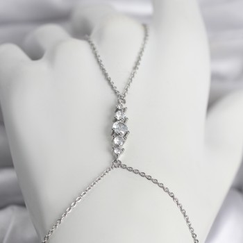 Pirinç Gümüş Renk Zirkon Taşlı Kadın Şahmeran