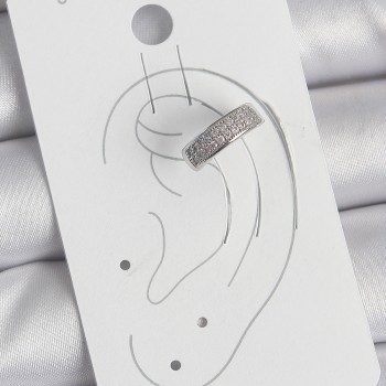 Pirinç Gümüş Renk Zirkon Taşlı Kıkırdak Model Kadın Küpe