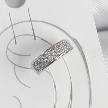 Pirinç Gümüş Renk Zirkon Taşlı Kıkırdak Model Kadın Küpe