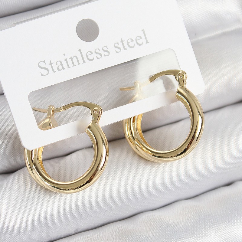 Pirinç Halka Model Gold Renk Kadın Küpe