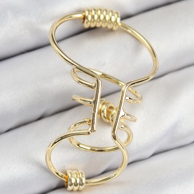 Pirinç Halkalı Model Gold Renk Kıkırdak Küpe