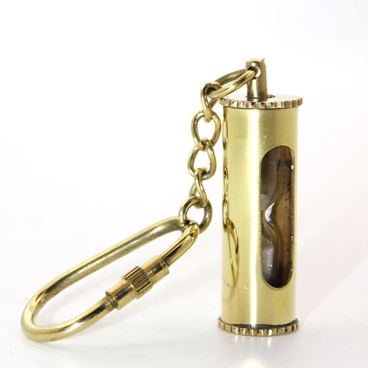 Pirinç Kum Saati Anahtarlık Model 3