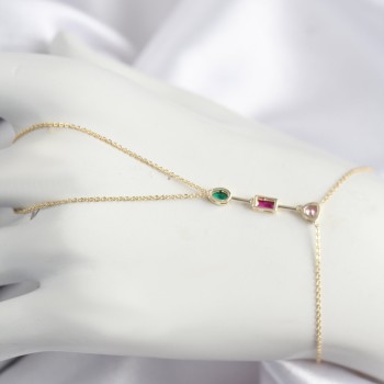 Pirinç Renkli Zirkon Taşlı Model Gold Renk Şahmeran