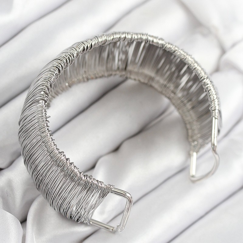 Pirinç Tel Sarma Model Gümüş Renk Kadın Bileklilk