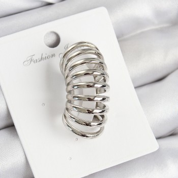 Pirinç Yay Model Gümüş Renk Sağ Kıkırdak Küpe