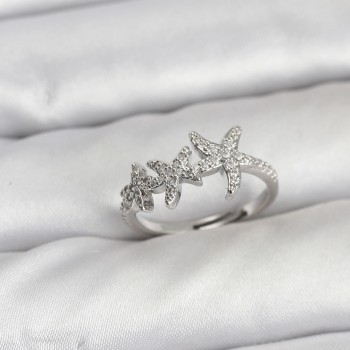 Pirinç Yıldız Model Gümüş Renk Kadın Yüzük