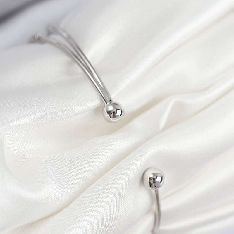 Pirinç Zirkon Taşlı Baget Model Gümüş Renk Kadın Bileklik