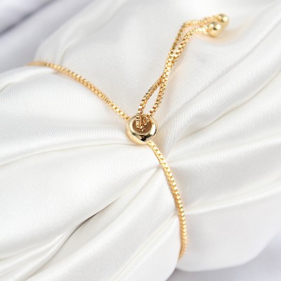 Pirinç Zirkon Taşlı Daire Model Gold Renk Asansörlü Kadın Bileklik