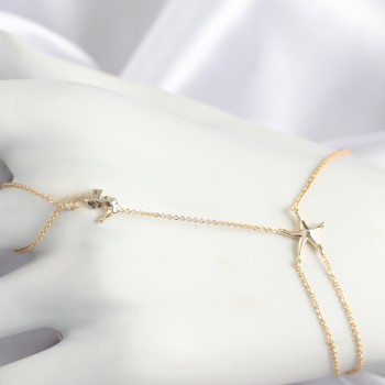 Pirinç Zirkon Taşlı Deniz Atı Ve Yıldız Model Gold Renk Şahmeran