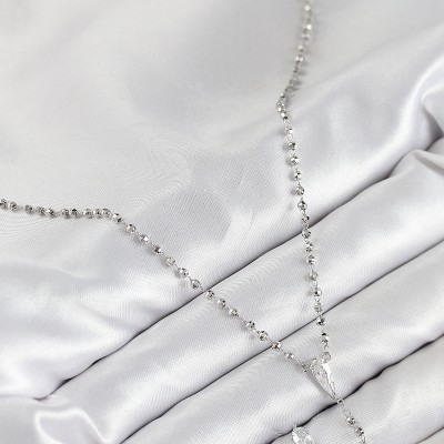 Pirinç Zirkon Taşlı Gümüş Renk Kadın Y Kolye