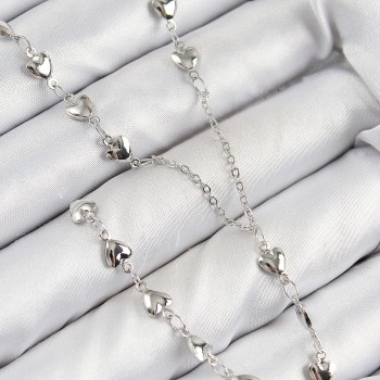 Pirinç Zirkon Taşlı Kalp Model Gümüş Renk  Y Kolye