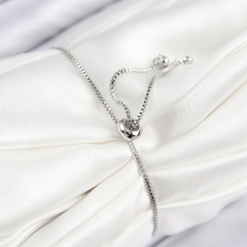 Pirinç Zirkon Taşlı Kare Model Gümüş Renk Asansörlü Kadın Bileklik