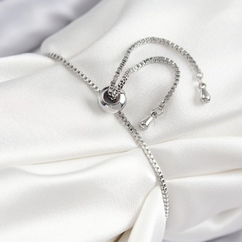 Pirinç Zirkon Taşlı Kutup Yıldızı Model Gümüş Renk Asansörlü Kadın Bileklik