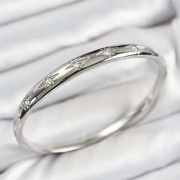 Pirinç Zirkon Taşlı Kutup Yıldızı Model Gümüş Renk Kadın Kelepçe